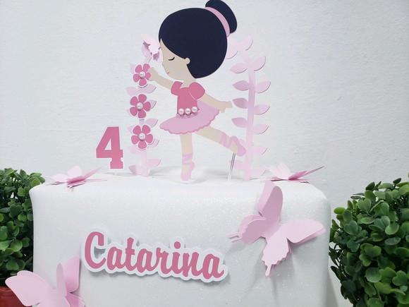Cake Topper Bailarina Luxo Topo Bolo
