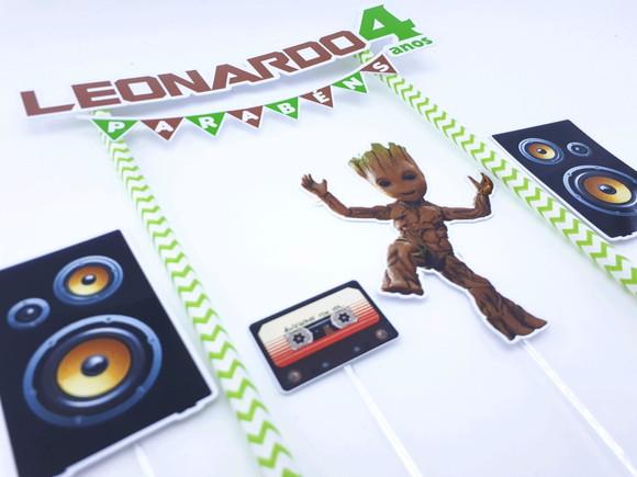 Cake Topper Baby Groot Guardiões Topo Bolo
