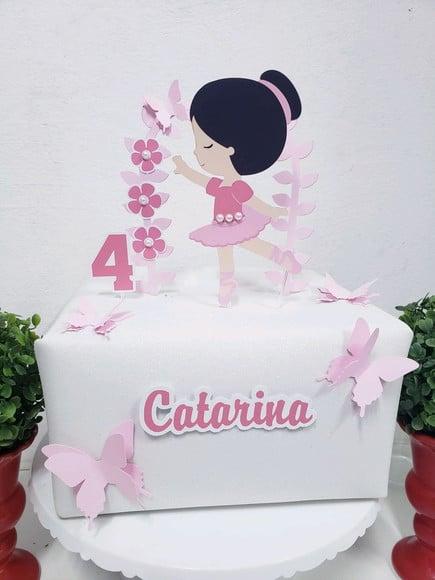 Cake Topper Bailarina Luxo Topo Bolo