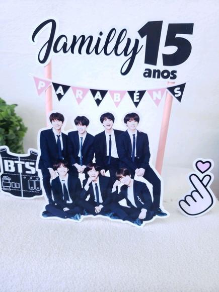 Cake Topper Bts Banda Coreanap Topo Bolo