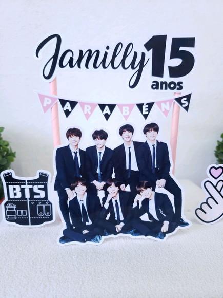 Cake Topper Bts Banda Coreanap Topo Bolo