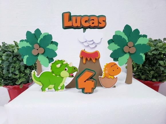 Cake Topper Dinossauro Baby Topo Bolo
