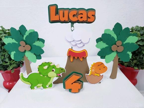Cake Topper Dinossauro Baby Topo Bolo