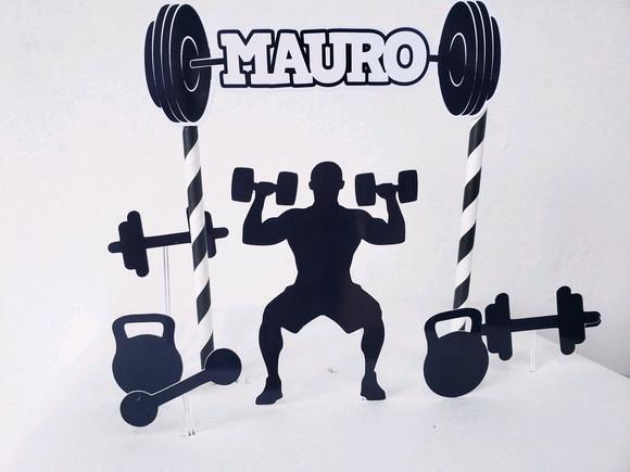 Cake Topper Fitness Academia Topo Bolo