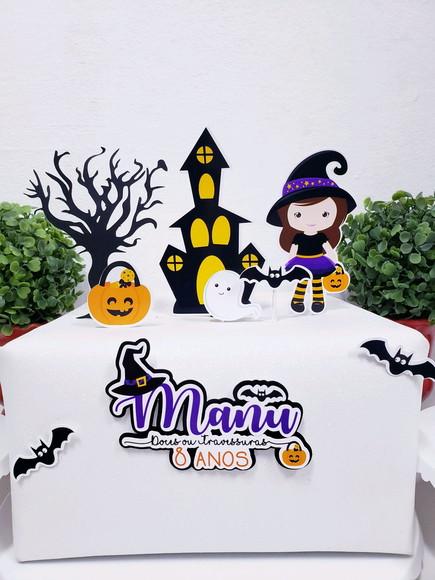Cake Topper Halloween Bruxinha Topo Bolo