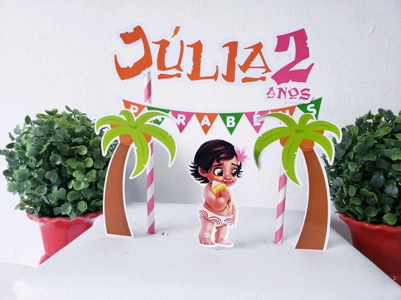 Cake Topper Moana Baby Topo Bolo