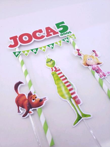 Cake Topper o Grinch Topo Bolo