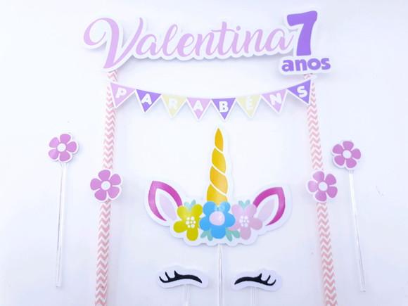 Cake Topper Unicórnio Chifre Topo Bolo