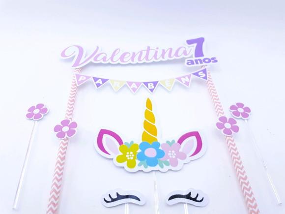 Cake Topper Unicórnio Chifre Topo Bolo