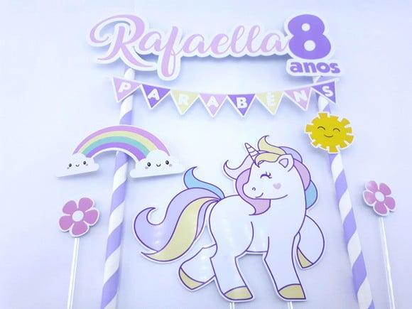 Cake Topper Unicórnio Topo Bolo