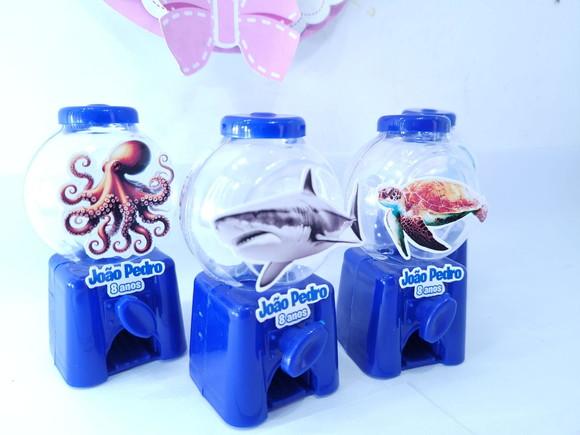 Candy Machine Animais Fundo do Mar Realista Baleiro Azul