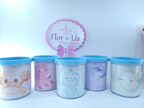 Caneca com Alça Animais Marinhos Aquarela Fundo do Mar