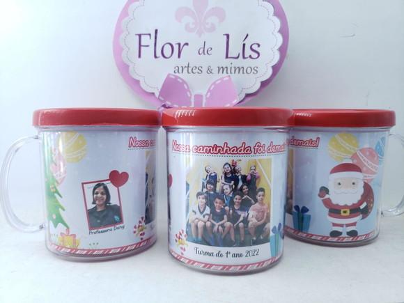 Caneca Rosqueável de Natal Lembrança Escolar Formatura