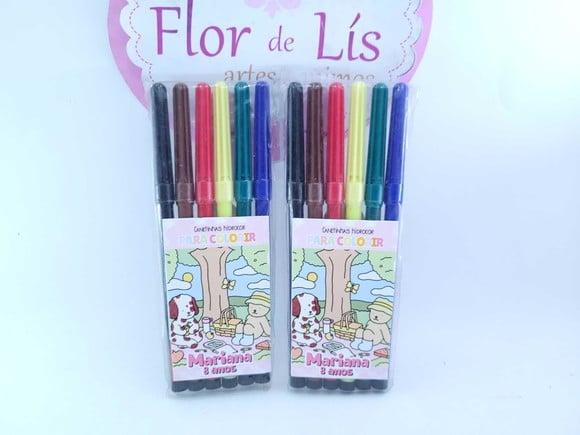 Canetinhas Personalizada 6 Cores para Pintar Bobbie Goods