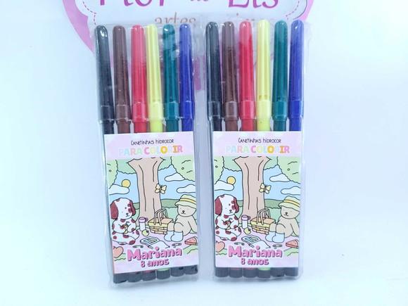 Canetinhas Personalizada 6 Cores para Pintar Bobbie Goods