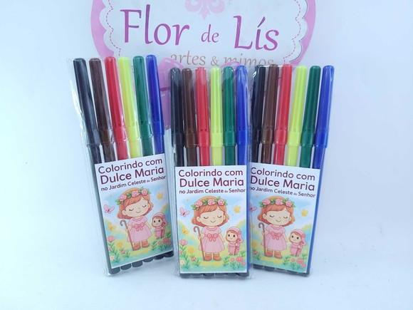 Canetinhas Personalizada Religioso 6 Cores para Pintar
