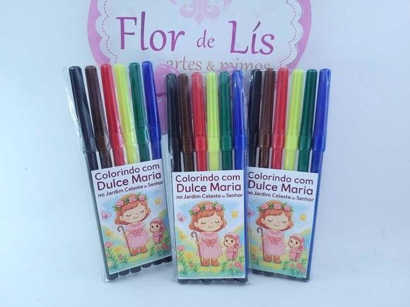 Canetinhas Personalizada Religioso 6 Cores para Pintar