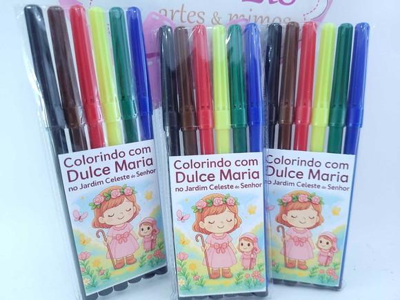 Canetinhas Personalizada Religioso 6 Cores para Pintar