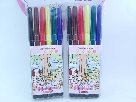 Canetinhas Personalizada 6 Cores para Pintar Bobbie Goods
