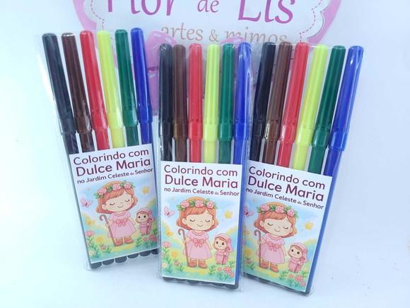 Canetinhas Personalizada Religioso 6 Cores para Pintar