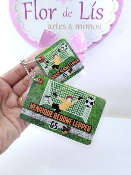 Chaveiro Escolar Futebol Goleiro para Mochila e Lancheira