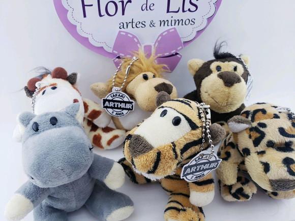 Chaveiro Animais Pelúcia Safari 9cm