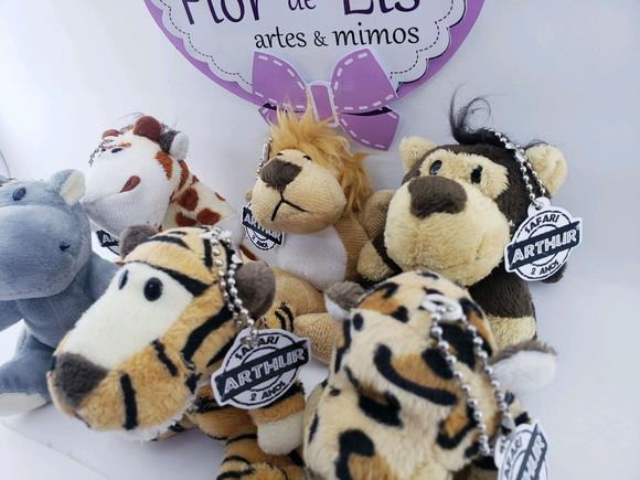 Chaveiro Animais Pelúcia Safari 9cm