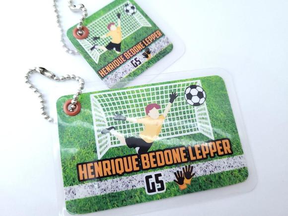 Chaveiro Escolar Futebol Goleiro para Mochila e Lancheira
