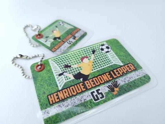 Chaveiro Escolar Futebol Goleiro para Mochila e Lancheira