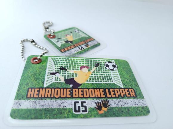 Chaveiro Escolar Futebol Goleiro para Mochila e Lancheira