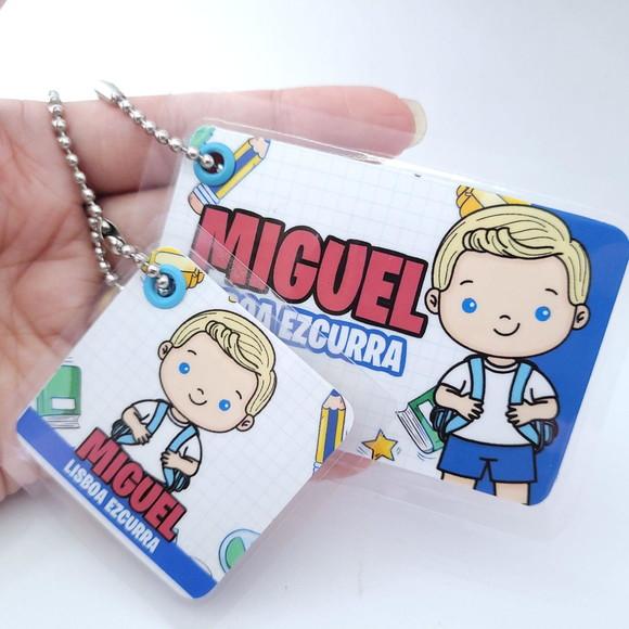 Chaveiro Escolar Menino para Mochila e Lancheira