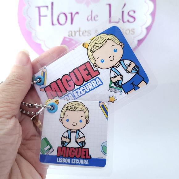 Chaveiro Escolar Menino para Mochila e Lancheira