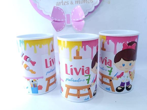 Cofrinho Pintando o Sete Menina Tubolata Festa Arte