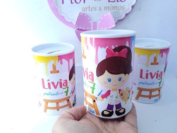 Cofrinho Pintando o Sete Menina Tubolata Festa Arte