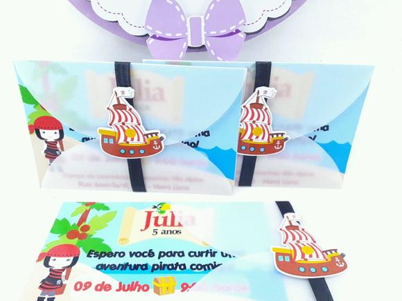 Convite Menina Pirata