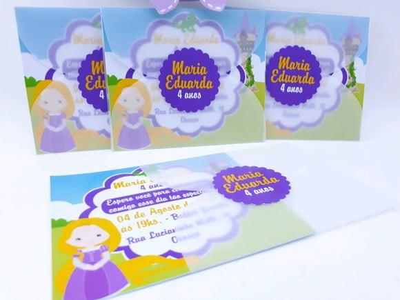 Convitinho Rapunzel Enrolados Convite Escola