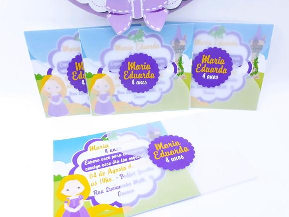 Convitinho Rapunzel Enrolados Convite Escola