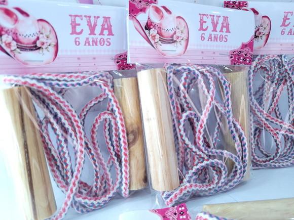 Corda Personalizado Boiadeira Lembrancinha Fazendinha Rosa