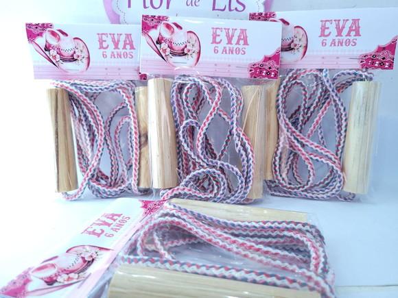 Corda Personalizado Boiadeira Lembrancinha Fazendinha Rosa
