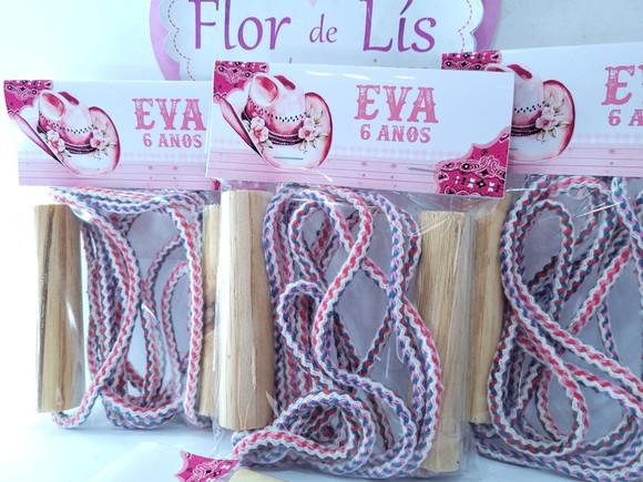 Corda Personalizado Boiadeira Lembrancinha Fazendinha Rosa