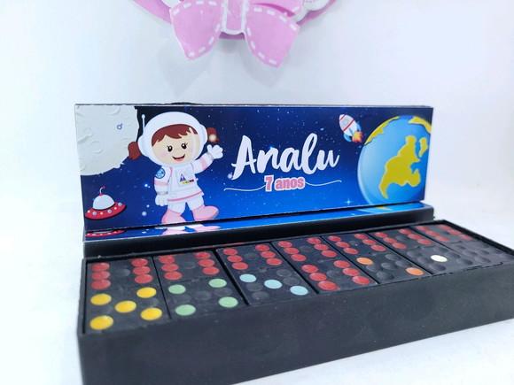 Dominó Personalizado Astronauta Menina Festa Universo