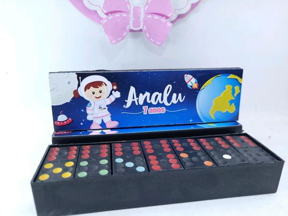 Dominó Personalizado Astronauta Menina Festa Universo
