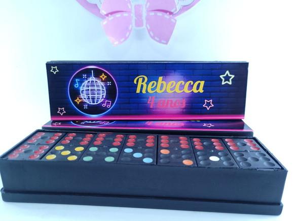 Dominó Personalizado Balada Neon Lembrancinha Globo Festa