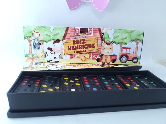 Dominó Personalizado Fazendinha Animais Aquarela