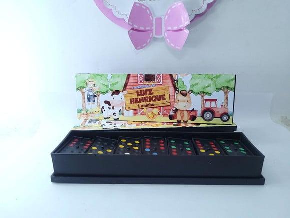 Dominó Personalizado Fazendinha Animais Aquarela