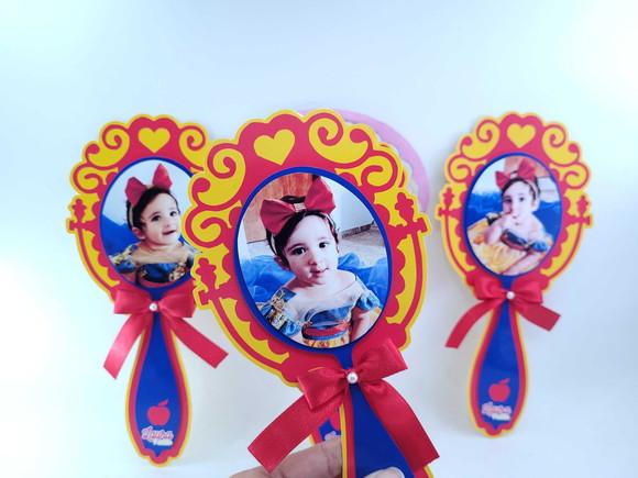 Espelho Branca de Neve com Foto Lembrancinha Centro de Mesa