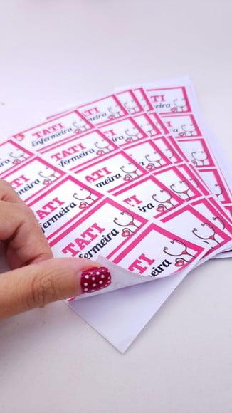 Etiqueta de Identificação Personalizada Enfermagem Adesivo