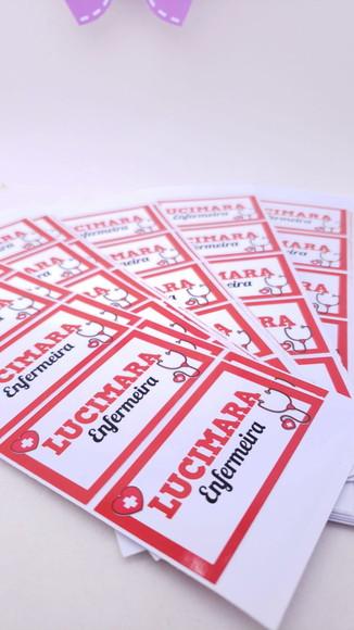 Etiqueta de Identificação Personalizada Enfermeira Adesivo