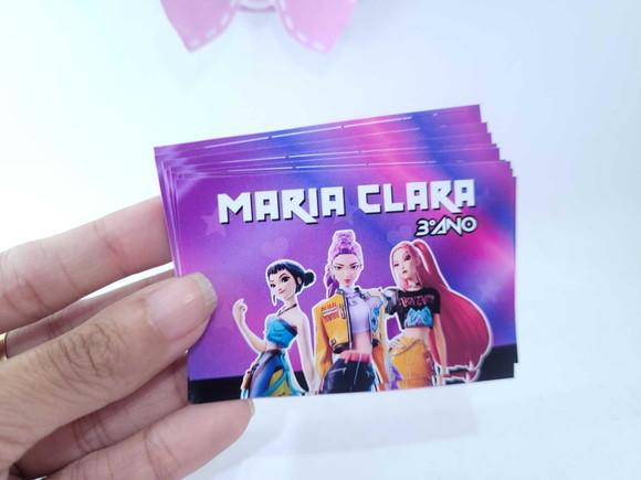 Etiqueta Escolar Caderno Huntrix Guerreiras do Kpop