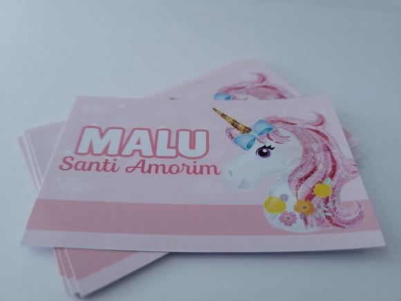 Etiqueta Escolar Caderno Unicórnio Menina Volta às Aulas